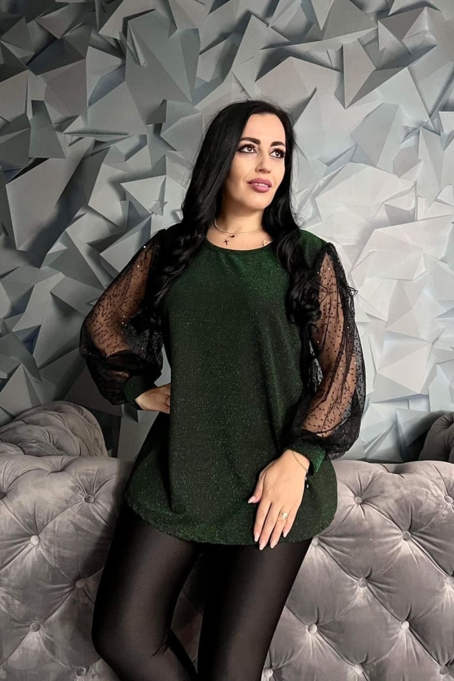 Bluza Ilona paiete verde