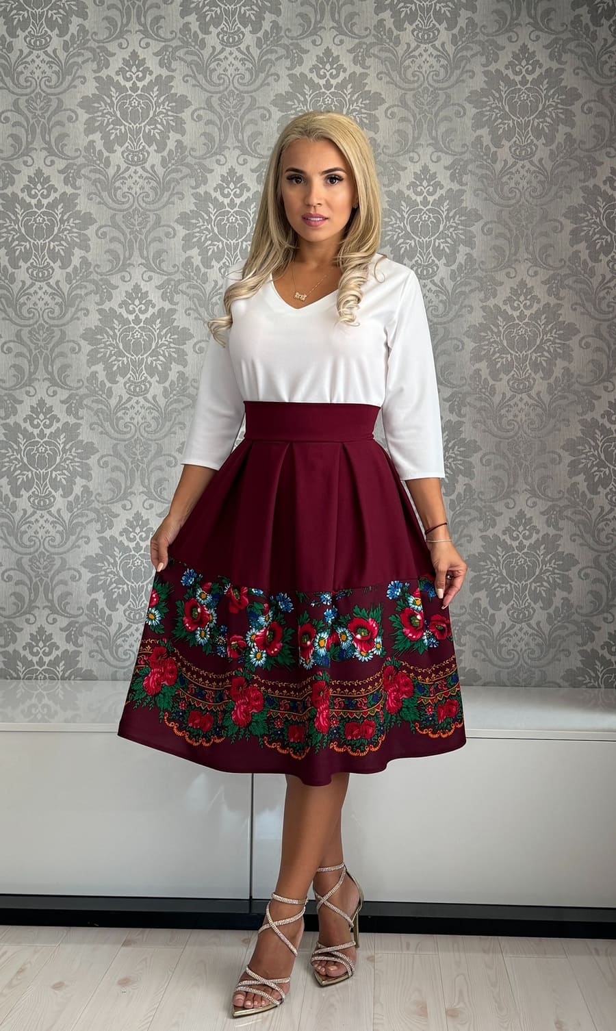 Fusta Maria gipsy bordo