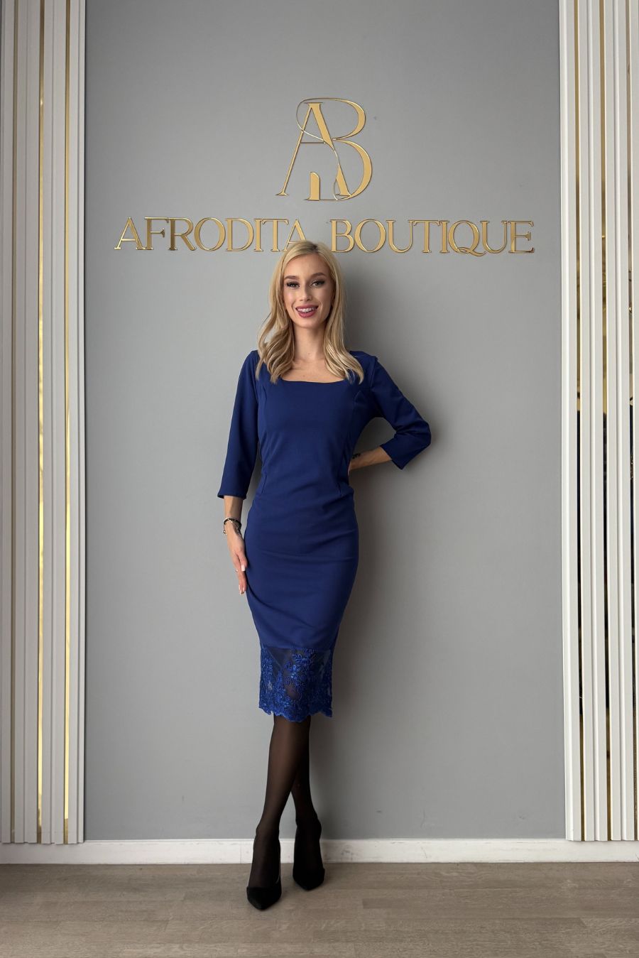Rochie Zoe dantela albastru