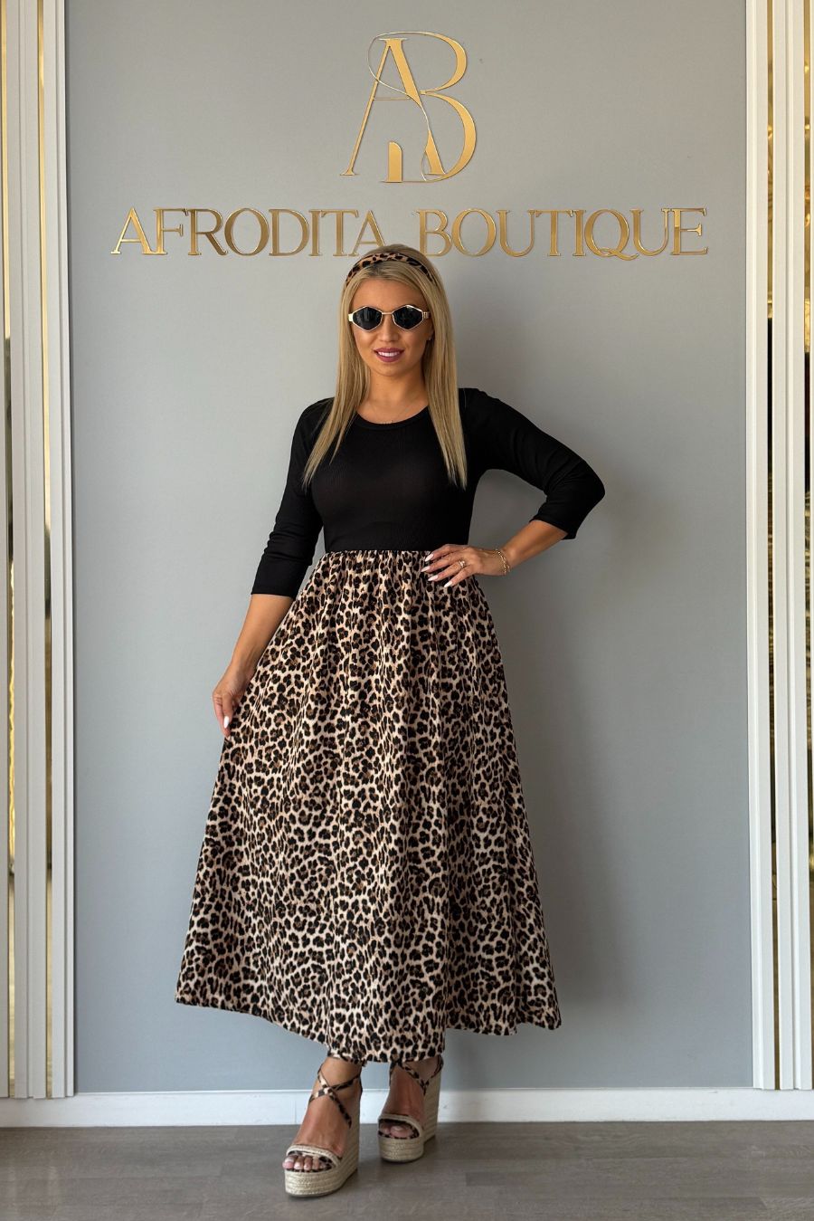 Rochie Adriana leopard ml