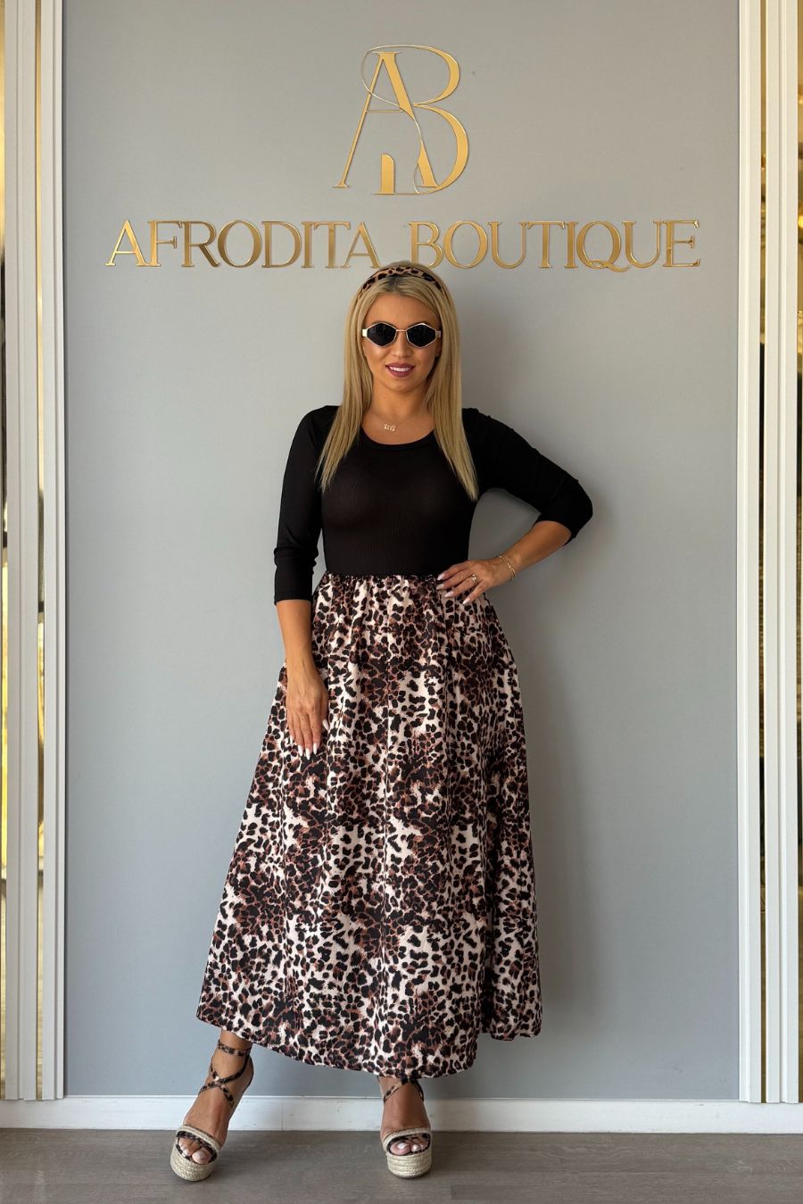 Rochie Adriana leopard ml