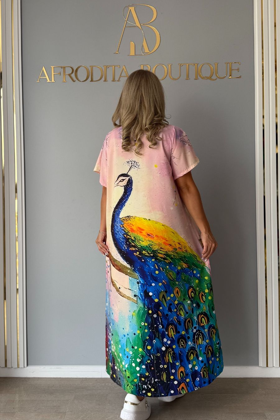 Rochie Luana lunga paun