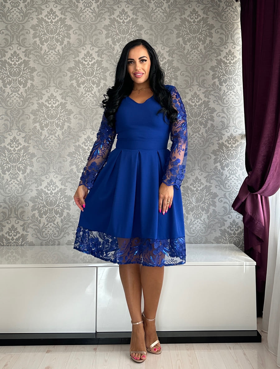 Rochie Roberta 3D albastra