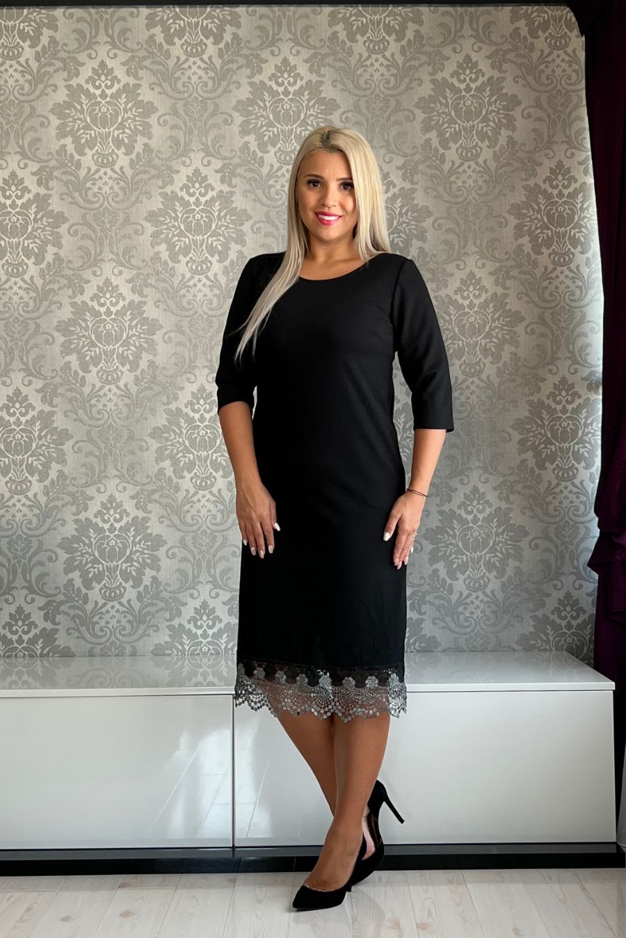 Rochie Esther negru argintiu