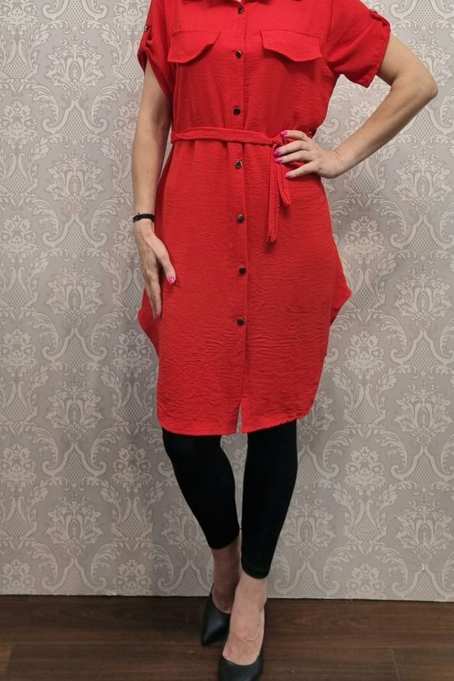 Rochie camasa rosie tuti