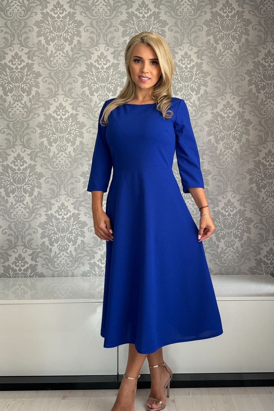 Rochie Erica crep albastru