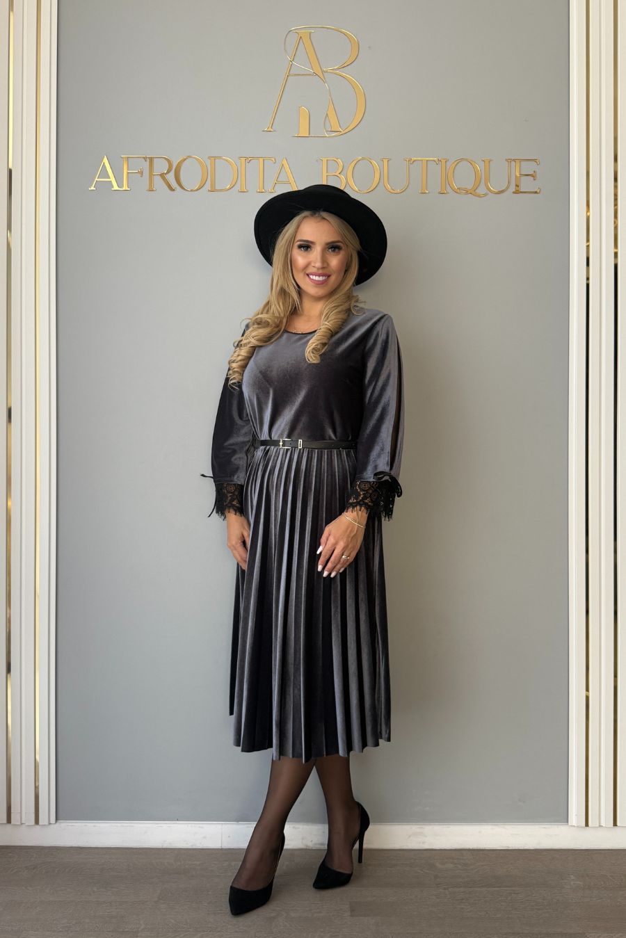 Rochie Irma lunga catifea