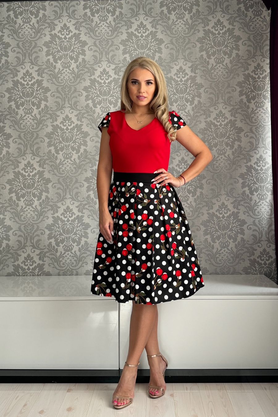 Rochie Iza cirese buline rosie