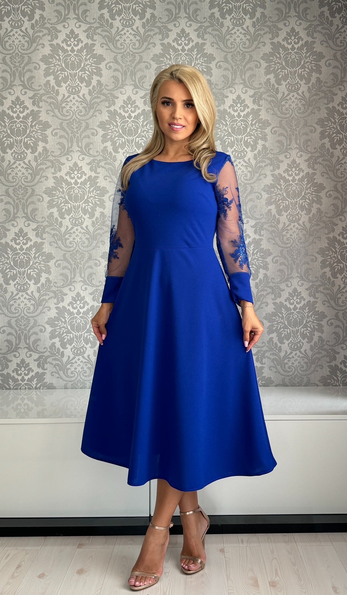 Rochie Erica dantela albastru