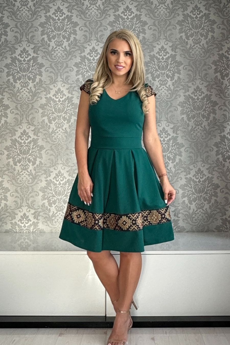 Rochie Iris verde arip