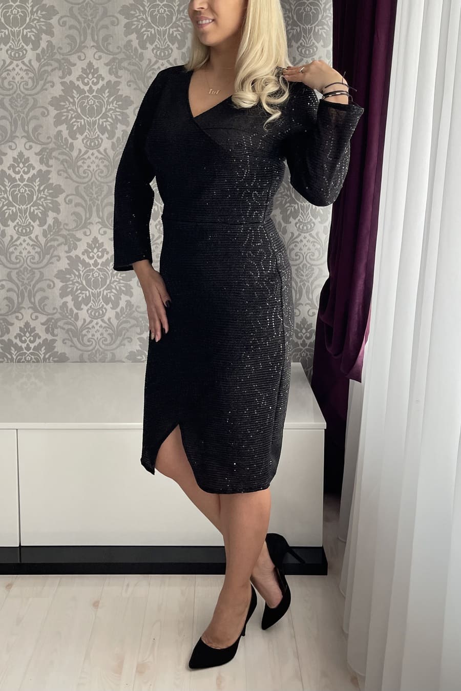 Rochie Giulia paiete negru