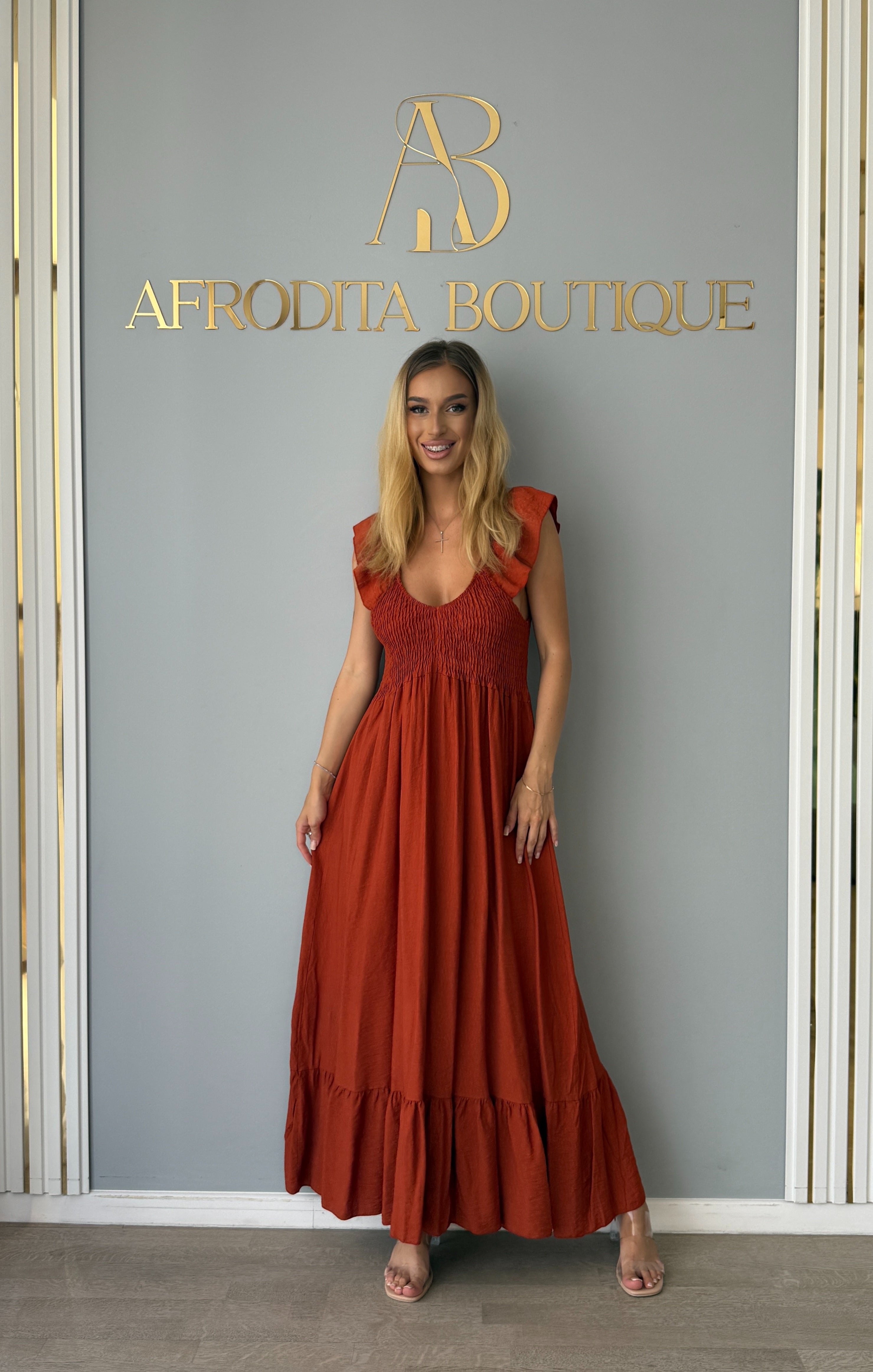 Rochie Como caramiziu