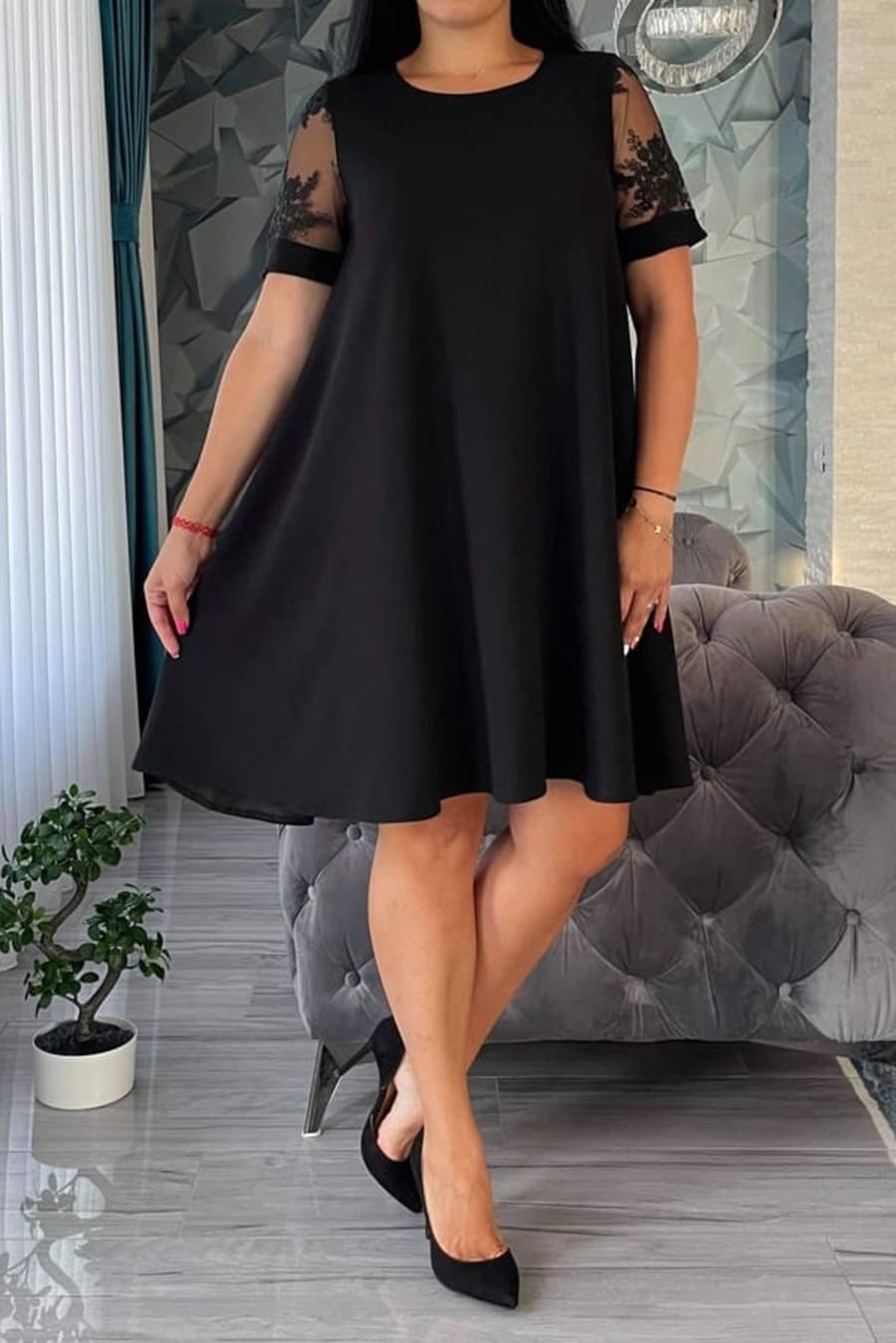 Rochie Helen dantela neagra