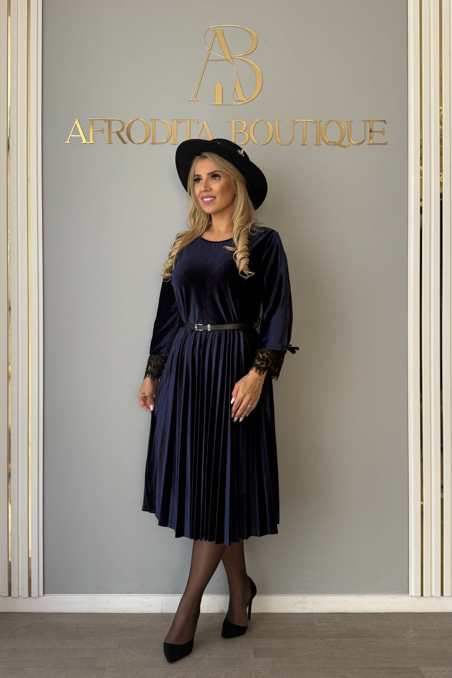 Rochie Irma lunga catifea