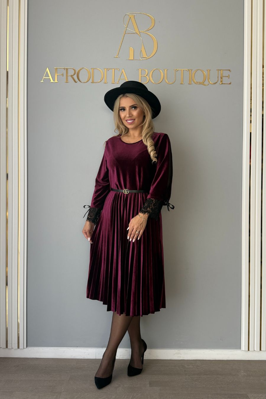 Rochie Irma lunga catifea