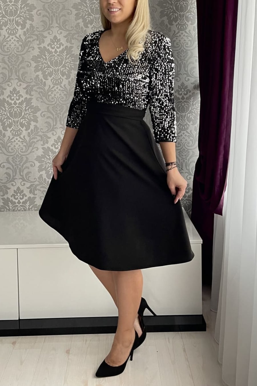 Rochie Carla argintie