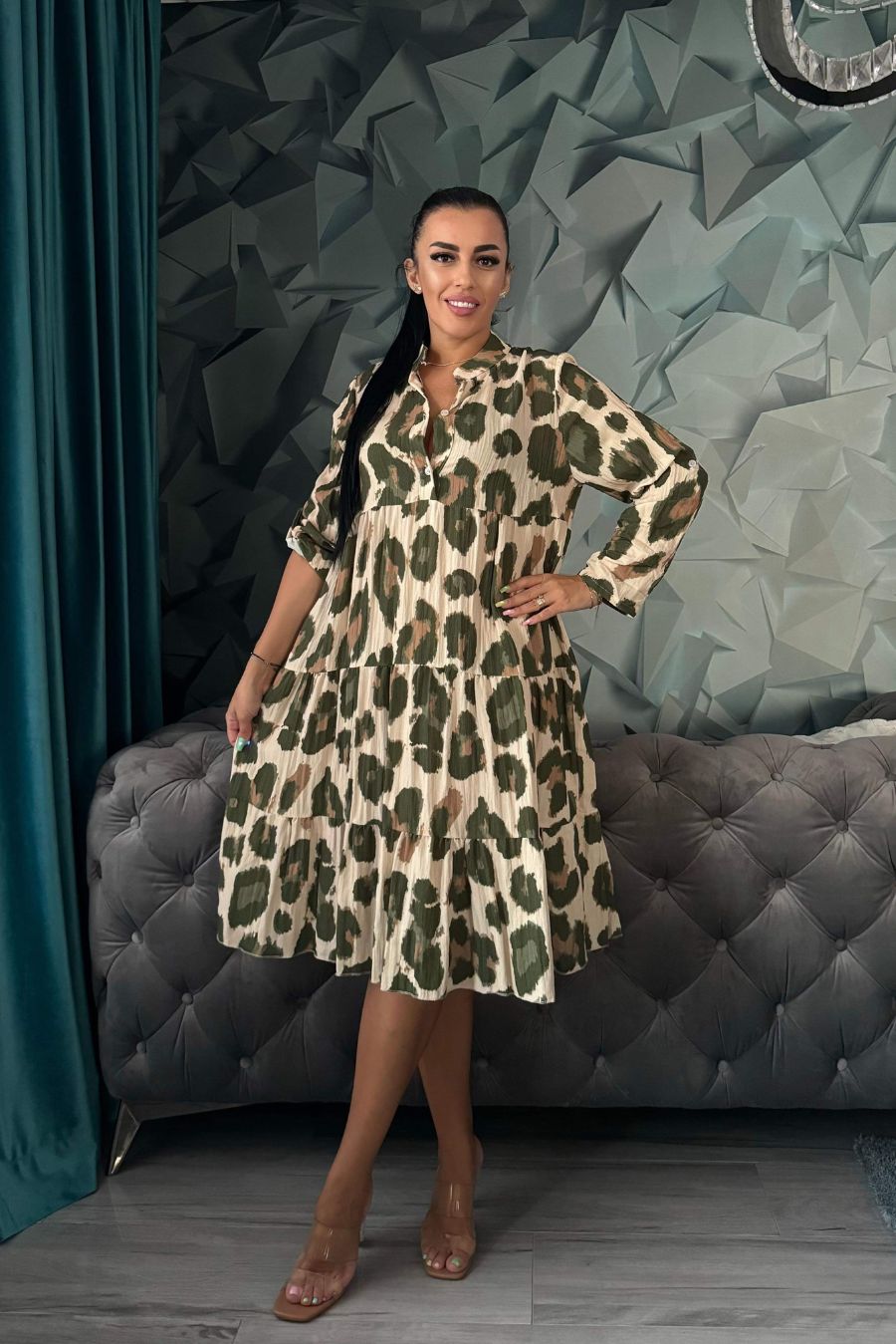 Rochie Nelly leopard