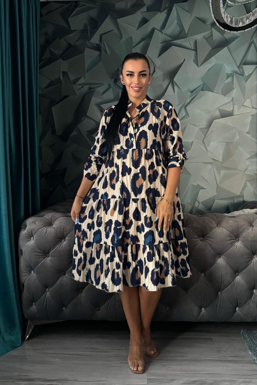 Rochie Nelly leopard