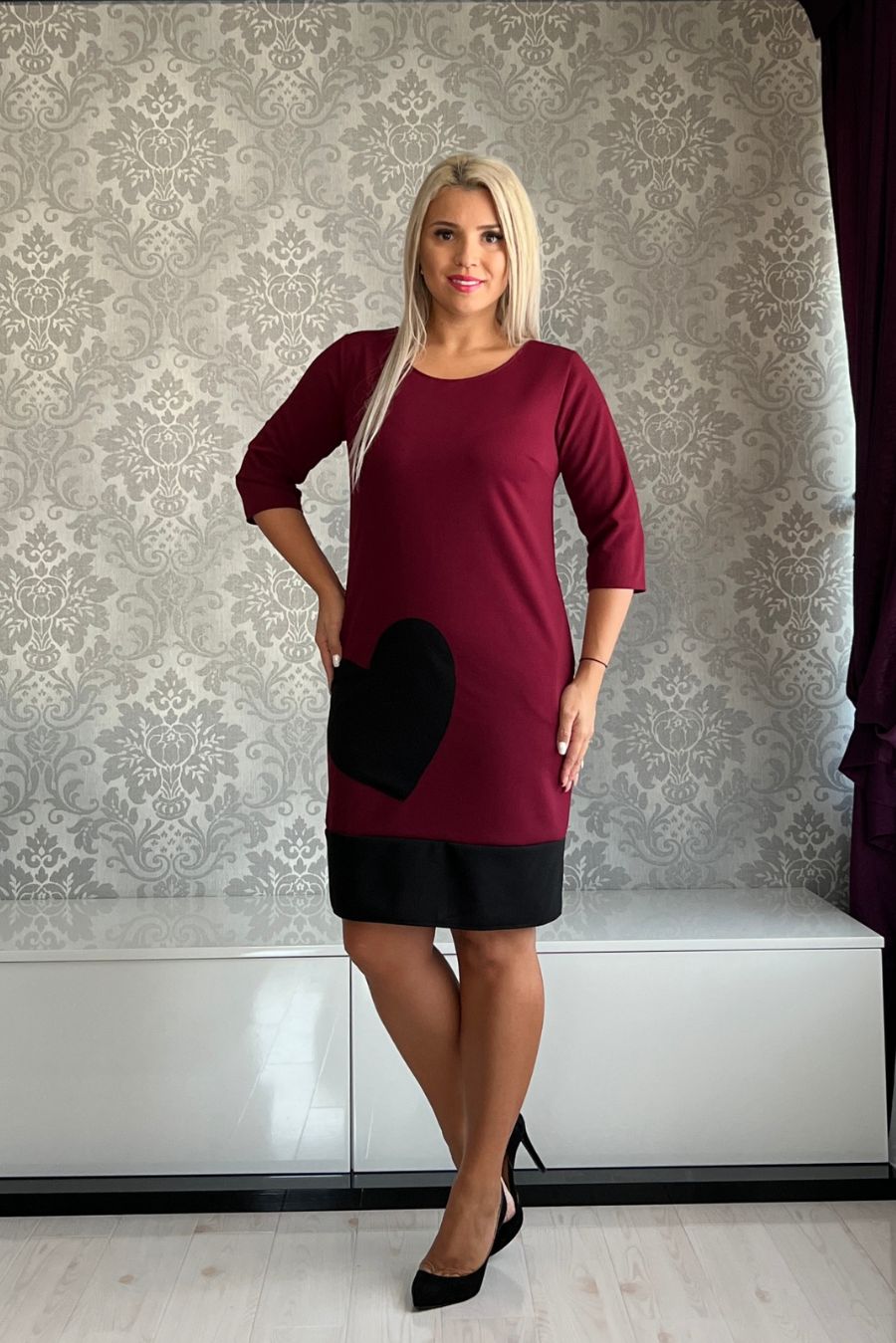 Rochie Diana ml crep bordo