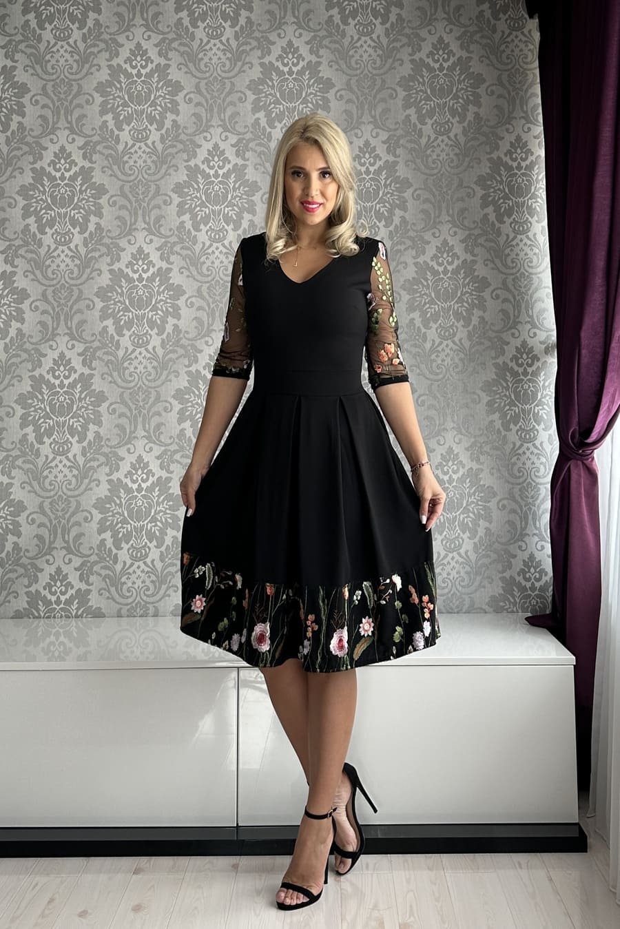 Rochie Floris neagra