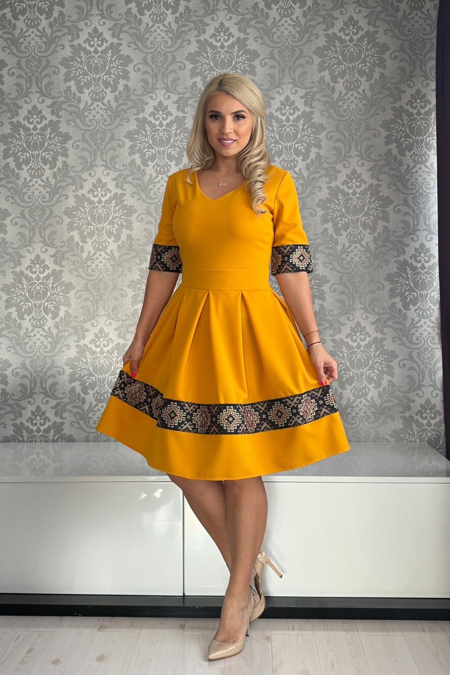 Rochie Iris mustar