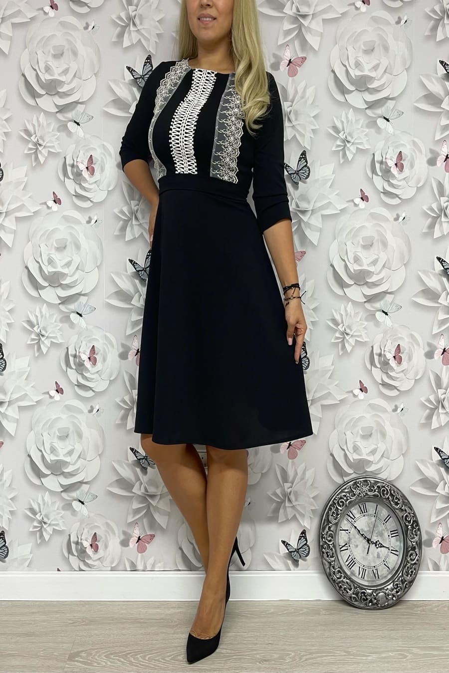 Rochie Diana dantela neagra