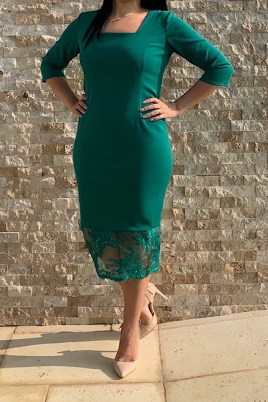 Rochie Zoe verde dantela