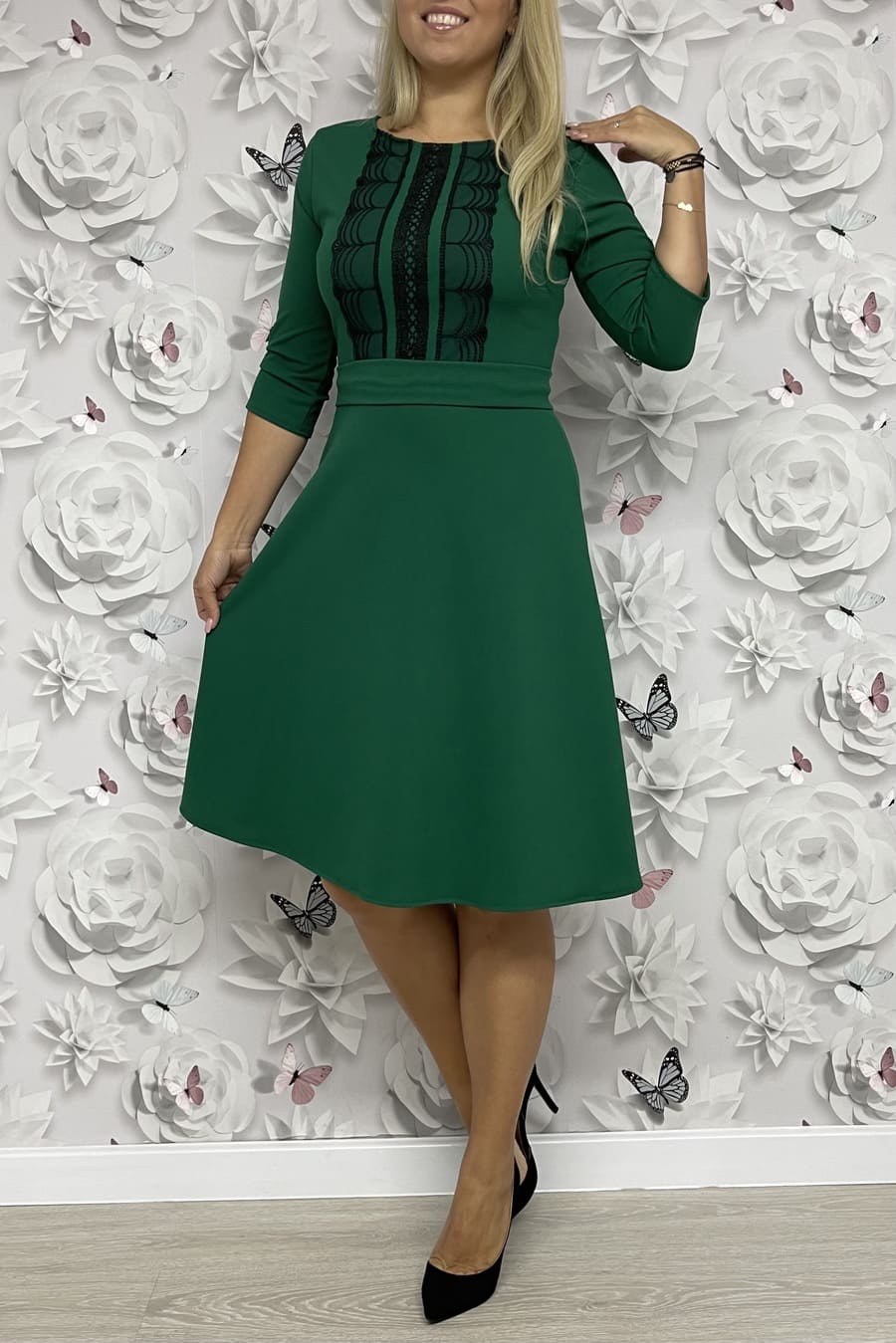 Rochie Diana dantela verde