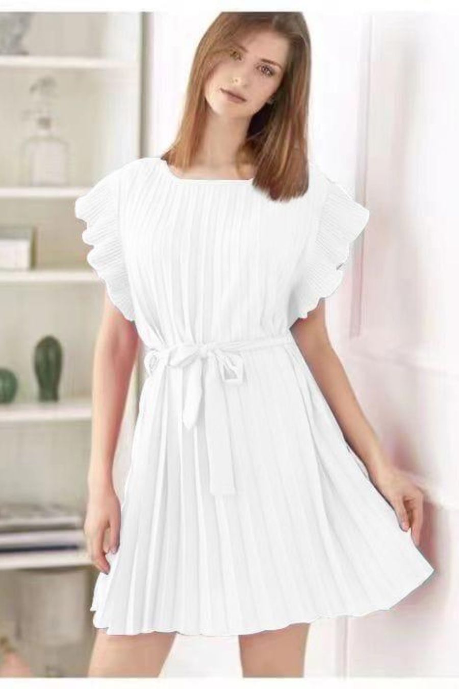 Rochie pliuri alba tuti