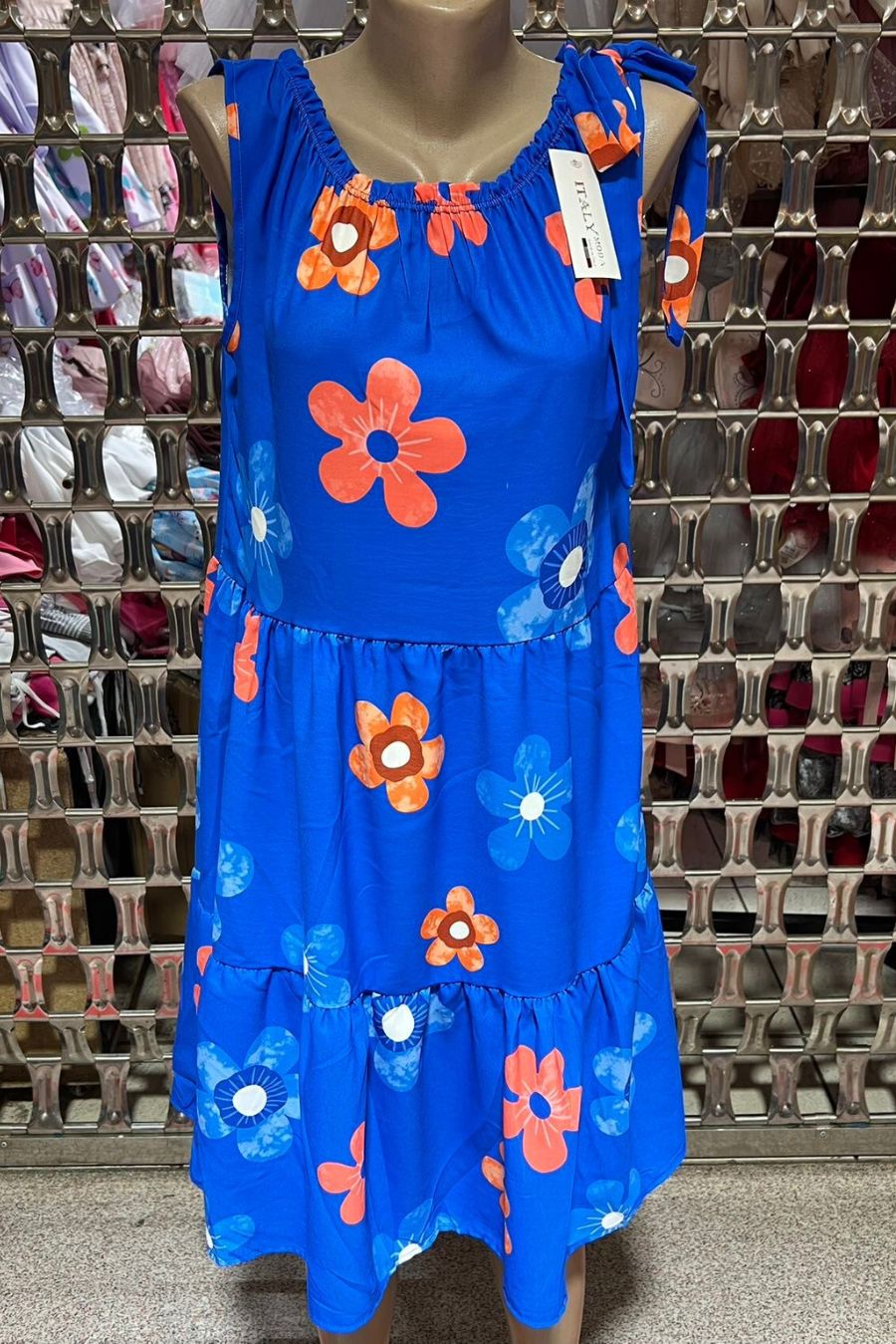 Rochie flori albastra tuti