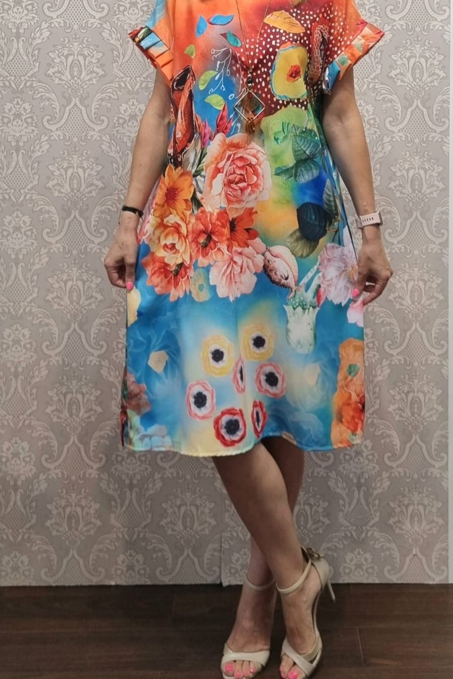 Rochie aripioara multicolor tuti