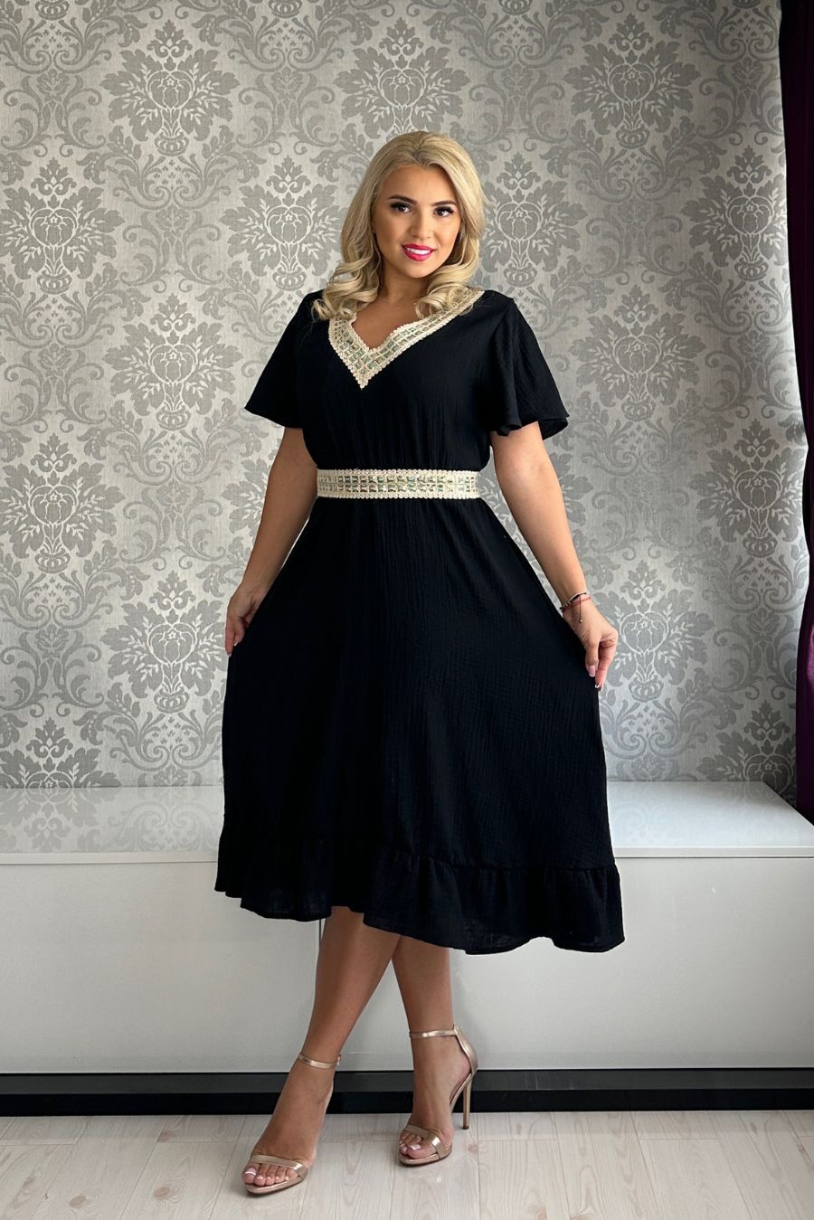 Rochie Zaira muselina neagra