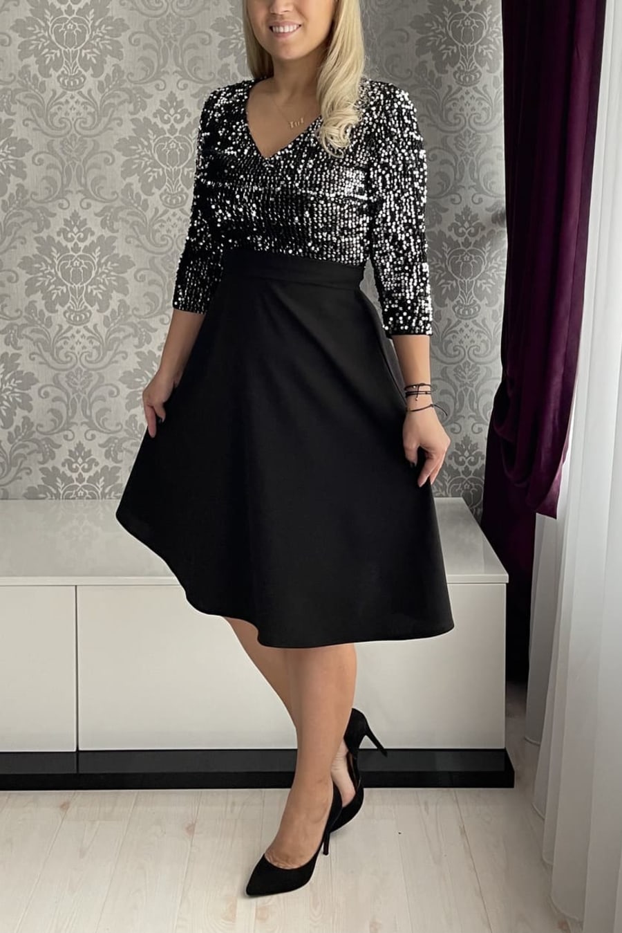 Rochie Carla argintie